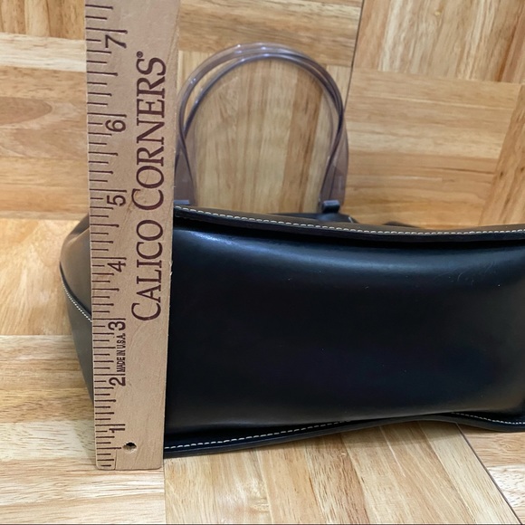 LAMARTHE Black Leather Clear Acrylic Handle HandBag Shoulder Bag - Picture 9 of 14